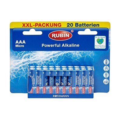 Rubin Rubin Alkalin AAA İnce Pil 1,5V 20'li
