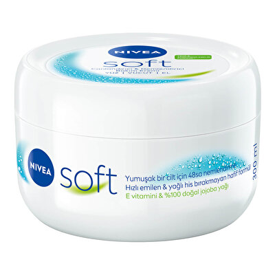 Nivea Nivea Soft Nemlendirici Vücut Bakım Kremi 300 ml, Yağlı His Bırakmaz