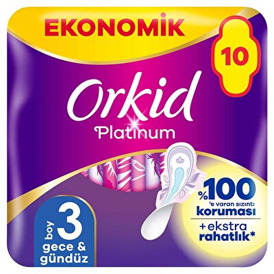 Orkid Orkid Platinum Hijyenik Ped Gece Eko 10'lu