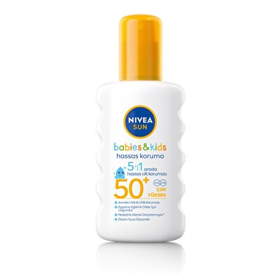 Nivea Sun Nivea Sun Koruma ve Bakım Hassas Cilt Çocuk Güneş Spreyi SPF50+ Çok Yüksek Güneş Koruyucu 200 ml