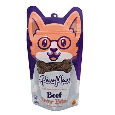 Pawmax Pawmax Beef Liver Bites Tahılsız Kurutulmuş Köpek Ödül Maması 100 gr