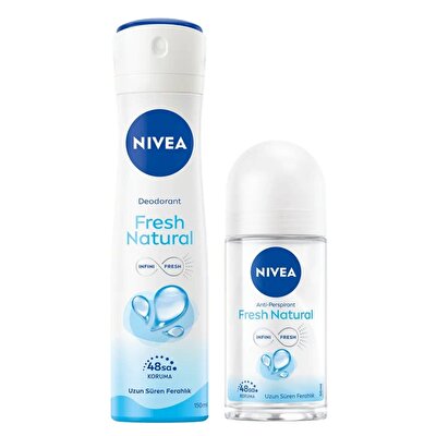 Nivea Nivea Fresh Natural Deodorant Kadın 150 ml Fresh Natural Roll On 25 ml 175 ml
