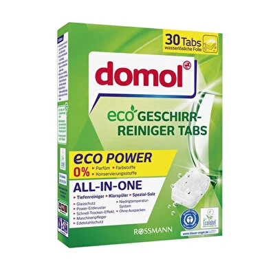 Domol Domol Bulaşık Makinesi Tableti Eco Folyosuz 30'lu