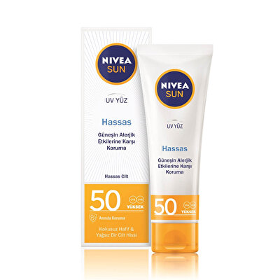 Nivea Sun Nivea Sun Hassas Yatıştıran Nemlendirici Güneş Yüz Kremi SPF 50 Çok Yüksek Güneş Koruma 50 ml
