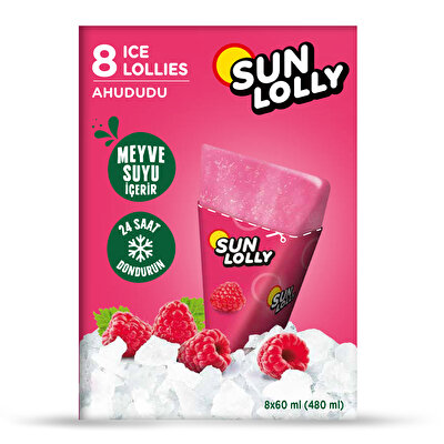 Sun Lolly Sun Lolly Ahududu Aromalı Su Buzu 8x60 ml