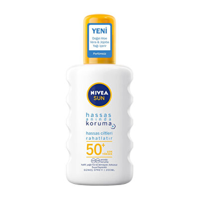 Nivea Sun Nivea Sun Ultra Hassas Anında Koruma Güneş Spreyi SPF 50+ Çok Yüksek Güneş Koruyucu, Suya Dayanıklı, Hassas Ciltler 200 ml