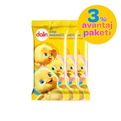 Dalin Dalin Islak Cep Mendili 3x15 adet