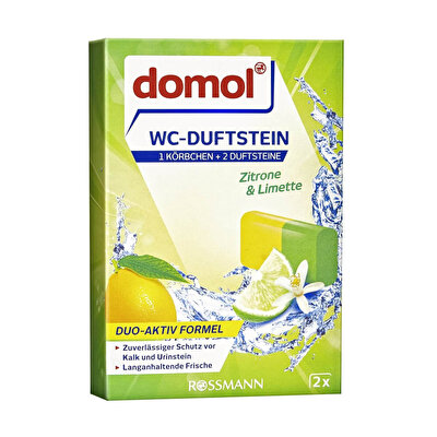Domol Domol WC Kokusu Klozet Blok, Askı Aparatlı Limon 2 x 40 gr