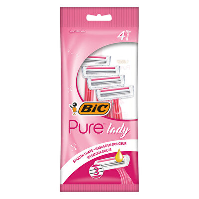 Bic Bic Pure Lady 3 Bıçaklı Kadın Tıraş Bıçağı 4'lü Poşet