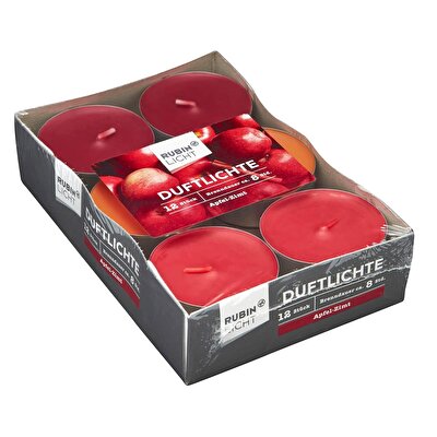 Rubin Licht Rubin Licht Tealight Kokulu Mum Elma Tarçın 12'li