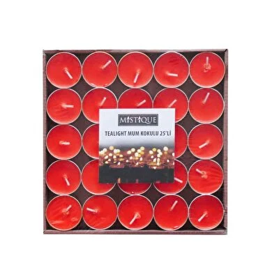 Mistique Mistique Tealight Mum 25'li Kırmızı - Krem 10 gr