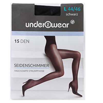 Underwear Underwear Külotlu İnce Çorap 15 den, Siyah, Parlak 44/46 Beden