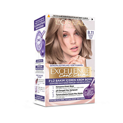 L’Oréal Paris L’Oréal Paris Excellence Cool Creme Saç Boyası Ekstra Küllü Sarı 8.11