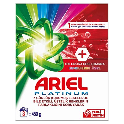 Ariel Ariel Platinum Oxi Ekstra Leke Çıkarma Renklilere Özel Toz Deterjan 450 gr