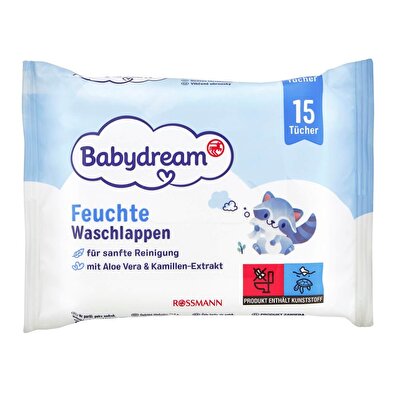Babydream Babydream Bebek Islak Mendil Hassas Cilt, Aloe Veralı 15'li