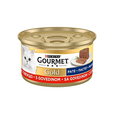 Purina Purina Kedi Maması Kıyılmış Sığır Etli Konserve Gourmet Gold 85 gr