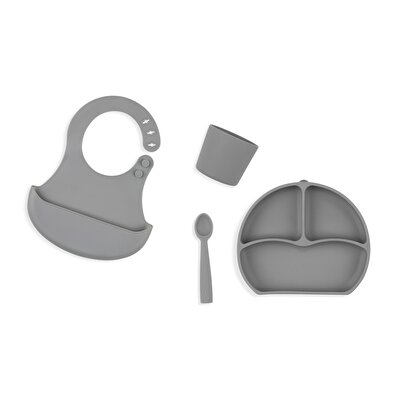 Babyjem Babyjem Silikon Beslenme Seti Gri