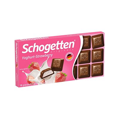 Schogetten Schogetten Çikolata Çilek & Yoğurt Dolgulu 100 gr