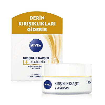 Nivea Nivea Yüz Kremi Kırışıklık Karşıtı + Yenileyici 55+ 50 ml