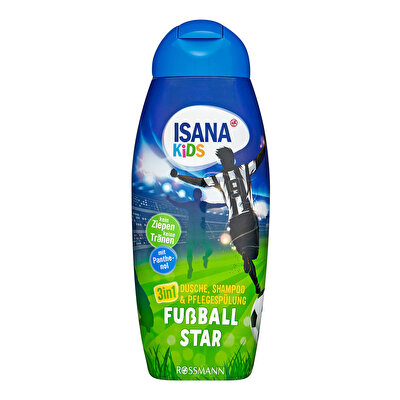 Isana Kids Isana Kids Duş Jeli ve Şampuan 3'ü 1 Arada Futbol Starı Meyvemsi 300 ml