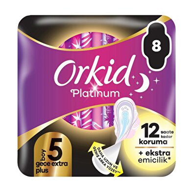 Orkid Orkid Platinum Hijyenik Ped Eko Gece Ekstra Plus 8'li