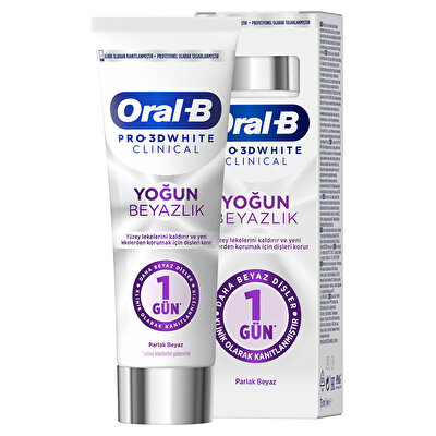 Oral-B Oral B Diş Macunu Pro 3D White Clinical Parlak Beyazlık 75 ml