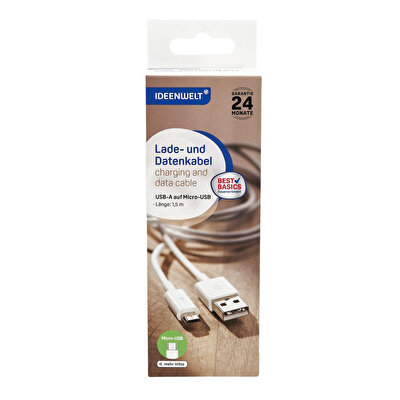 Ideenwelt Ideenwelt Data Aktarımı ve Şarj Kablosu Usb-Micro 1,5 Metre