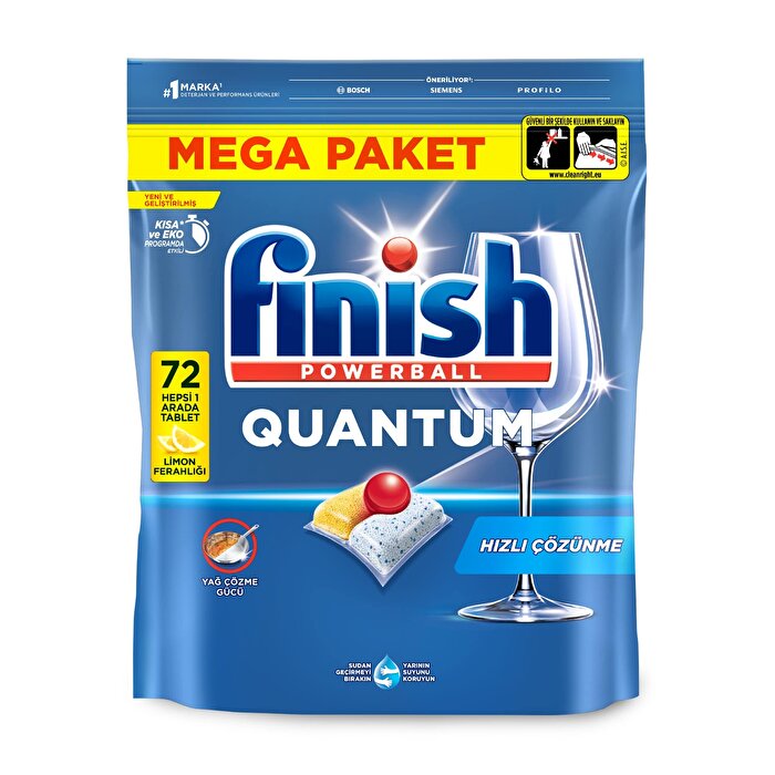 Finish Quantum Bulaşık Tableti Kapsül Limon 72'li