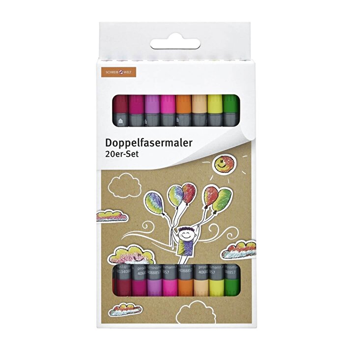 Schreibwelt Çift Taraflı Keçeli Kalem 20'li