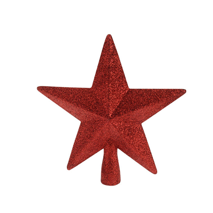 Koopman Yılbaşı Ağaç Tepesi Yıldızı Kırmızı Pırıltı 19 cm