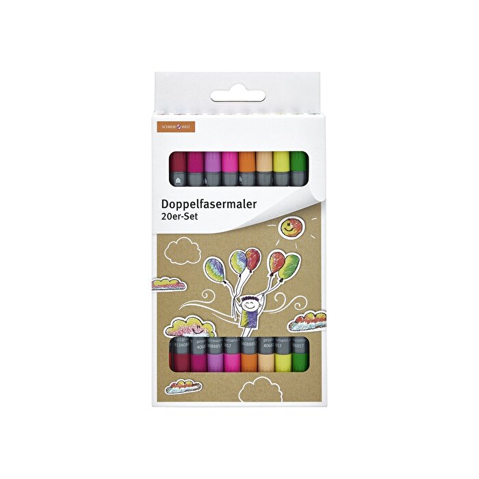 Schreibwelt Çift Taraflı Keçeli Kalem 20'li