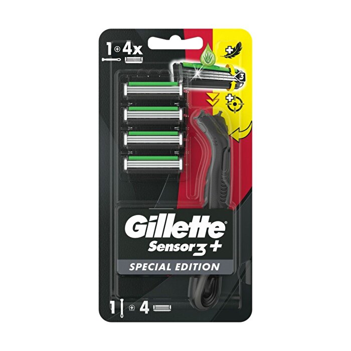 Gillette Sensor 3 Plus Black Makine + 4 Yedek Başlık
