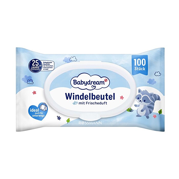 Babydream Kirli Bebek Bezi Çöp Torbası Pudra Kokulu 100'lü