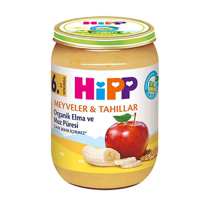 Hipp Organik Kavanoz Maması Elma ve Muz Püresi 190 gr