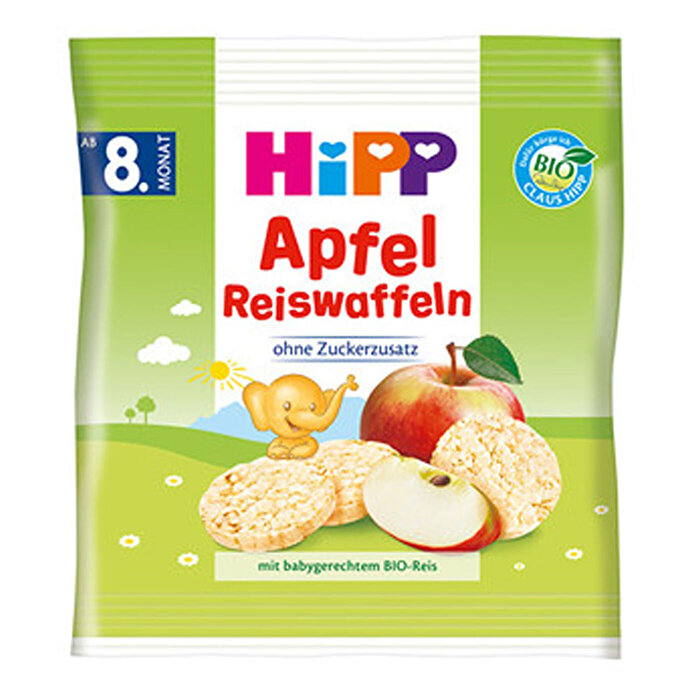 Hipp Organik Bebek Gofreti Pirinçli Elmalı 35 gr