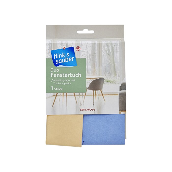 Flink & Sauber Mikrofiber Cam Bezi 2 Yüzeyli, Tekli, 35 x 40 cm