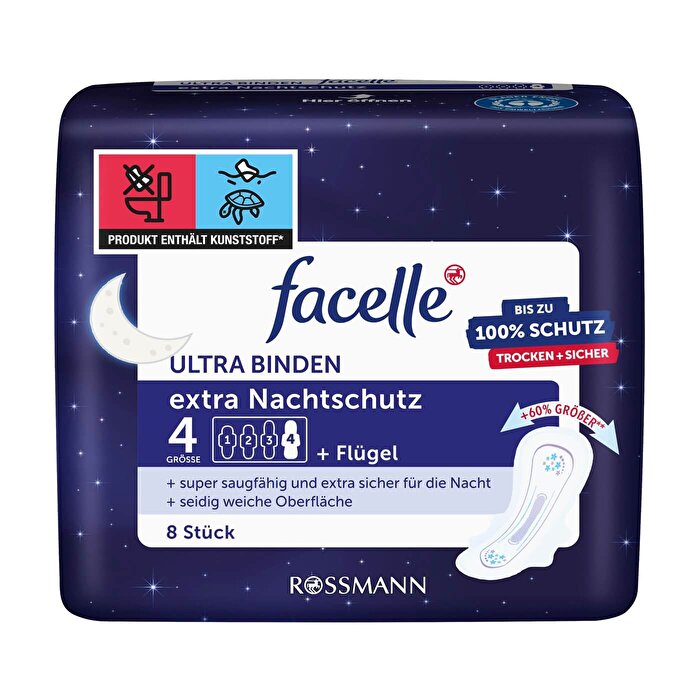 Facelle Ultra Ped Kanatlı Extra Gece Koruyucu 8'li