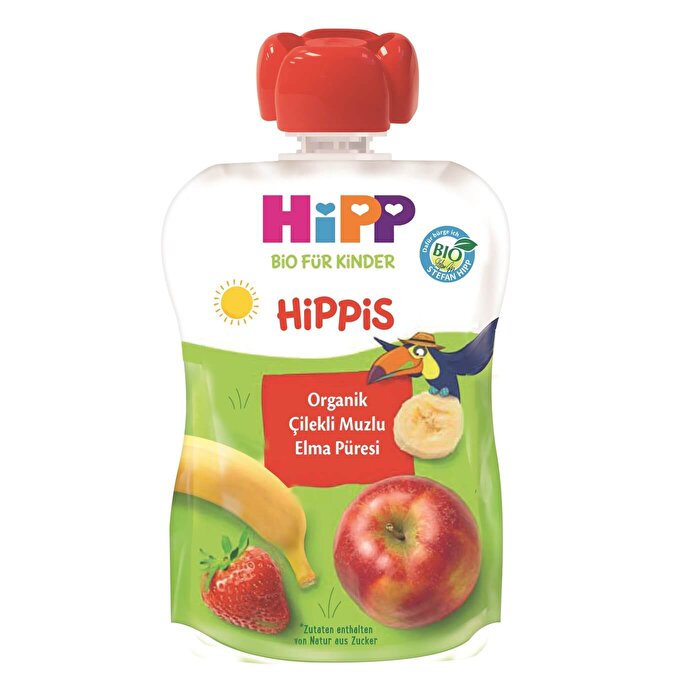 Hipp Organik Meyve Keyfi Çilekli Muzlu Elma Püresi 100 gr