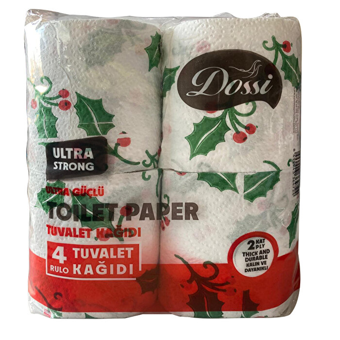 Dossi Yılbaşı Desenli Tuvalet Kağıdı 4'lü