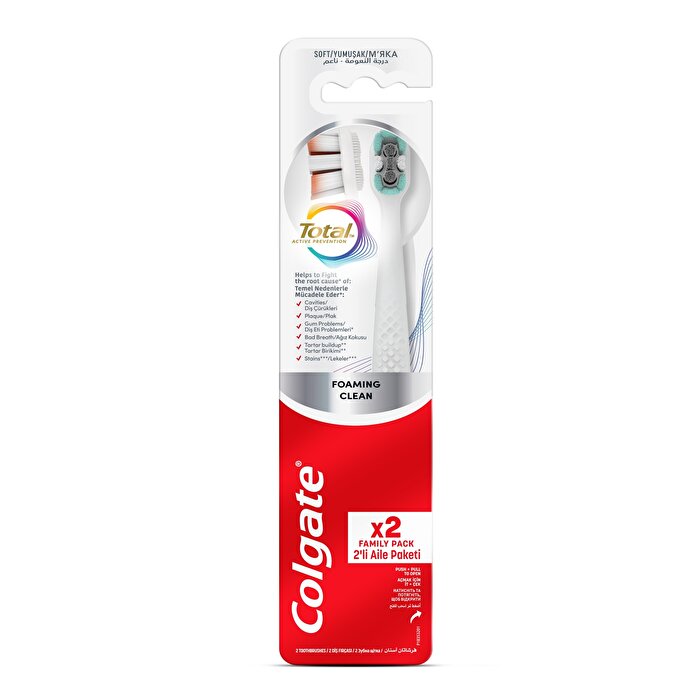 Colgate Diş Fırçası Total Foaming Clean 1+1 Beyaz Yumuşak