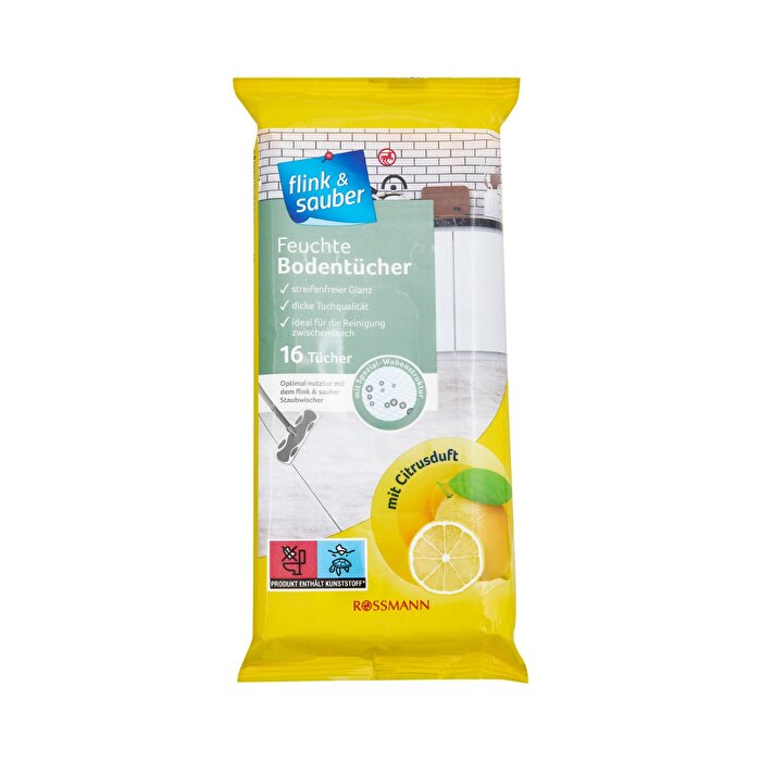 Flink & Sauber Islak Yer Bezi Narenciye Kokulu, 22x30 cm 16'lı